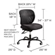 Pemberly Row Intensive Use Mesh Task Office Chair in Black Vinyl