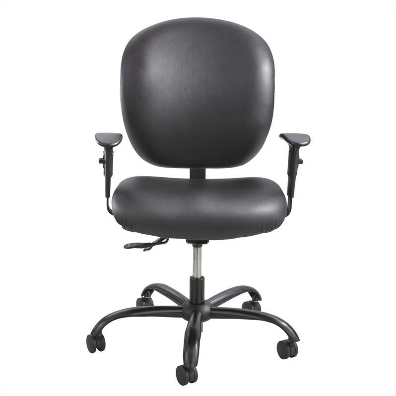 Pemberly Row Modern / Contemporary Task Office Chair in Black Vinyl
