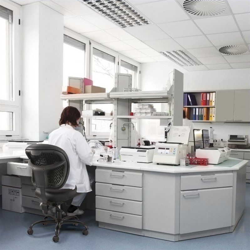 Pemberly Row Modern / Contemporary Task Office Chair in Black Vinyl