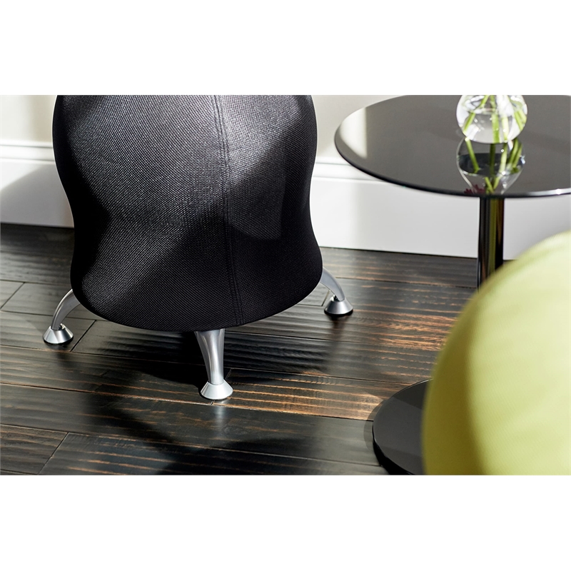 Pemberly Row Modern / Contemporary Ball Office Chair in Black Vinyl