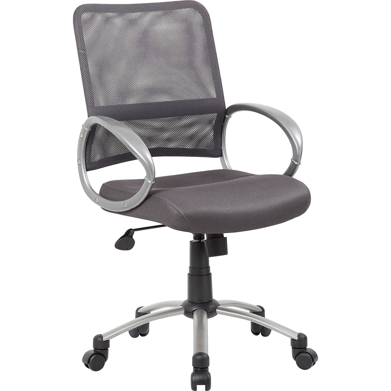 Pemberly Row Mesh Back with Pewter Task Office Chair in Grey