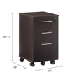Pemberly Row Modern / Contemporary Pedestal (Box-Box-File) in Mocha