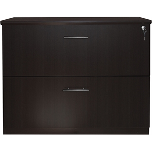 Pemberly Row Contemporary 2 Drawer Lateral Filing Cabinet in Mocha