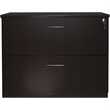 Pemberly Row Contemporary 2 Drawer Lateral Filing Cabinet in Mocha