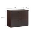 Pemberly Row Contemporary 2 Drawer Lateral Filing Cabinet in Mocha