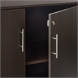 Pemberly Row Low Wall Cabinet with Doors (Wood-Glass Door) in Mocha