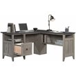 Pemberly Row Engineered Wood L-Shaped Computer Desk in Mystic Oak