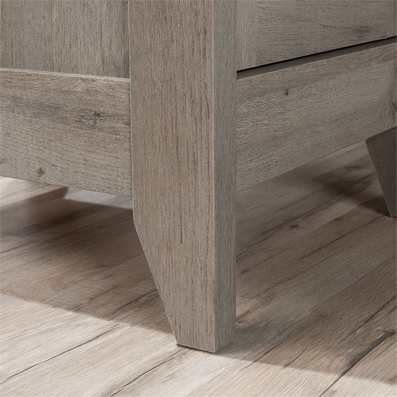 Pemberly Row Engineered Wood L-Shaped Computer Desk in Mystic Oak
