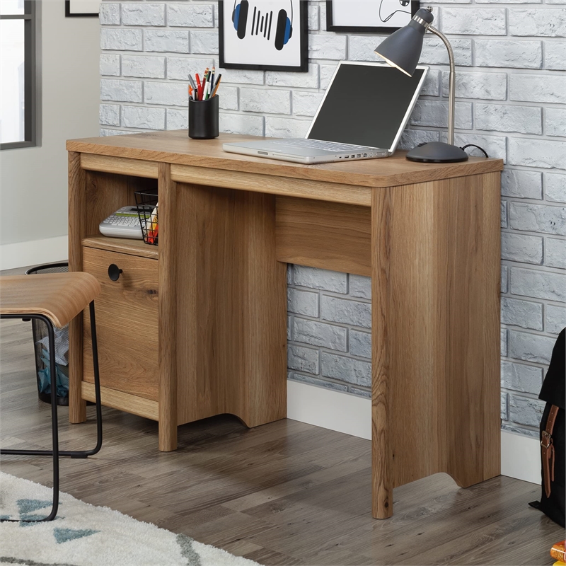 Pemberly Row Transitional Engineered Wood Desk in Timber Oak