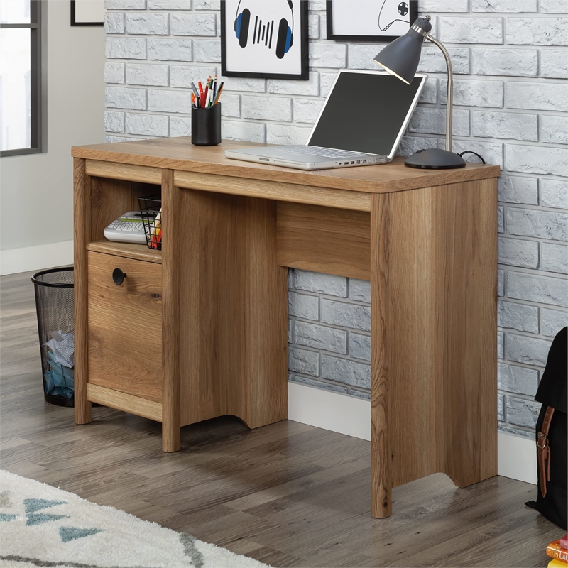Pemberly Row Transitional Engineered Wood Desk in Timber Oak