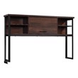 Pemberly Row Contemporary Engineered Wood and Metal Hutch in Barrel Oak