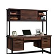 Pemberly Row Contemporary Engineered Wood and Metal Hutch in Barrel Oak