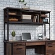 Pemberly Row Contemporary Engineered Wood and Metal Hutch in Barrel Oak