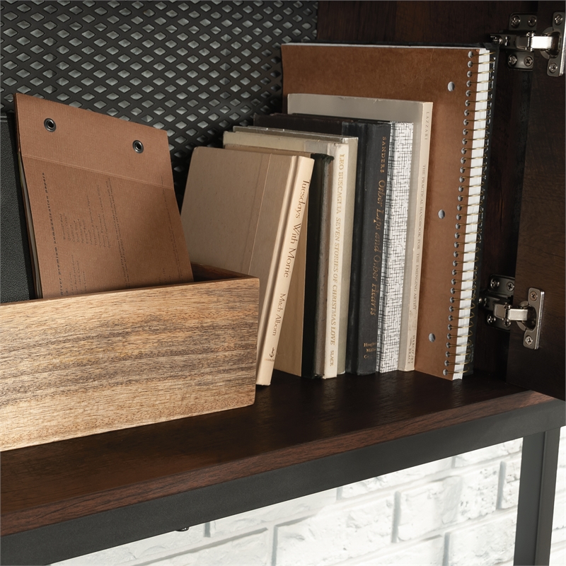 Pemberly Row Engineered Wood and Metal Large Hutch in Barrel Oak