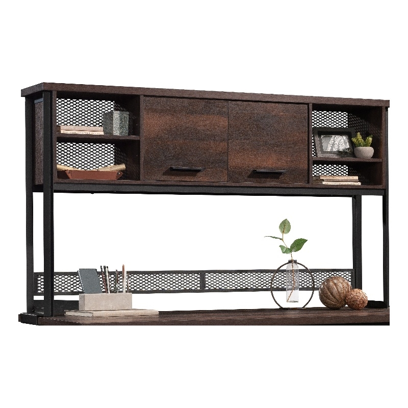 Pemberly Row Engineered Wood and Metal Large Hutch in Barrel Oak