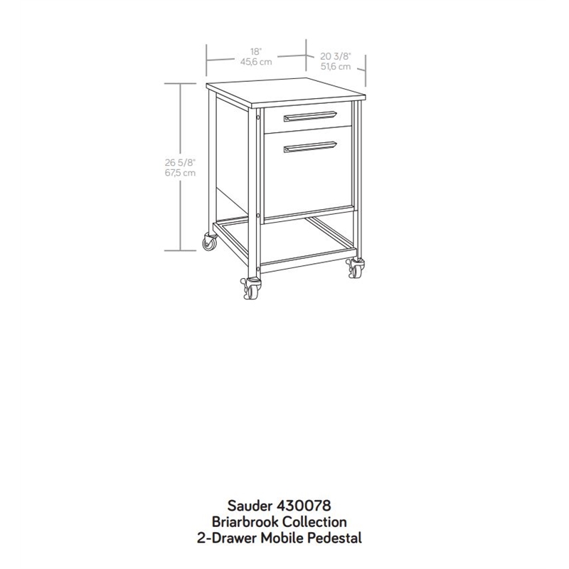 Pemberly Row Engineered Wood and Metal Mobile File in Barrel Oak