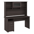 Pemberly Row 60W Computer Desk with Hutch in Heather Gray - Engineered Wood
