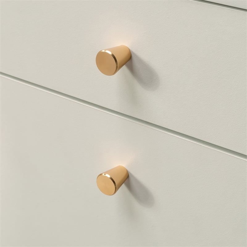 Pemberly Row Contemporary  Engineered Wood L-Desk in White Finish