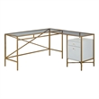 Pemberly Row Contemporary  Engineered Wood L-Desk in White Finish