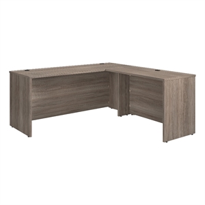 Pemberly Row Engineered Wood 72&quotx24&quot Desk w/ Return Bundle in Hudson Elm/Brown
