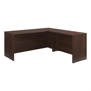 Pemberly Row Engineered Wood 72&quotx24&quot Desk with Return Bundle in Noble Elm/Brown