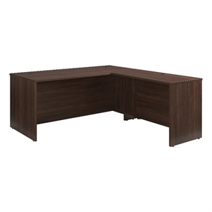Pemberly Row Engineered Wood 72&quotx30&quot Desk with Return Bundle in Noble Elm/Brown