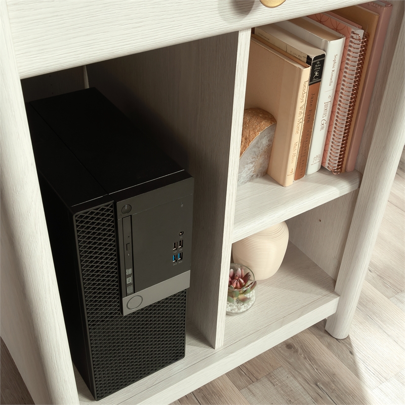 Pemberly Row Contemporary Engineered Wood Desk in Glacier Oak