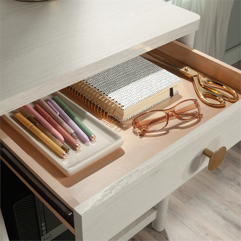 Pemberly Row Contemporary Engineered Wood Desk in Glacier Oak