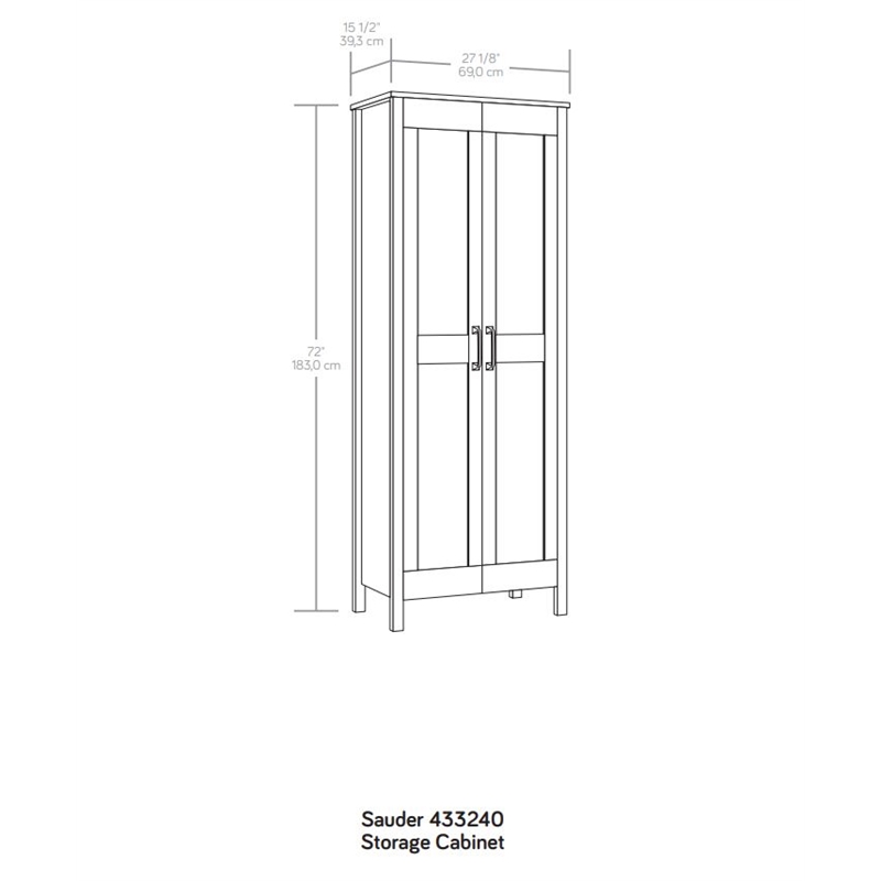 Pemberly Row Engineered Wood 2-Door Storage Cabinet in Chalk Oak
