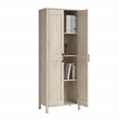 Pemberly Row Engineered Wood 2-Door Storage Cabinet in Chalk Oak