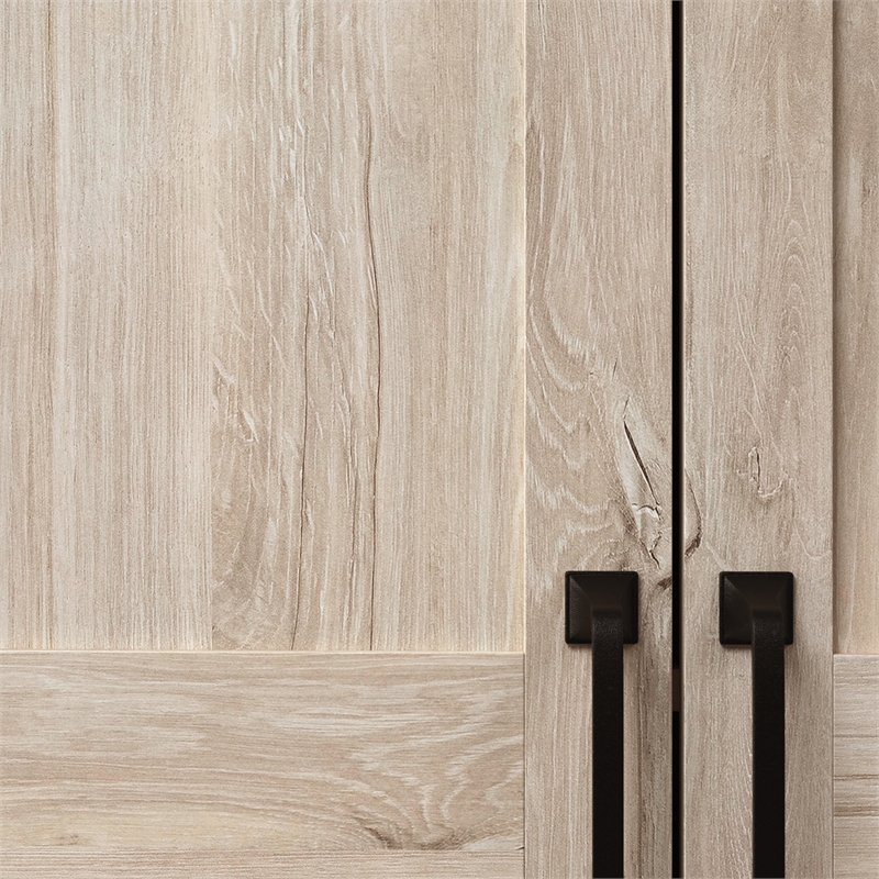 Pemberly Row Engineered Wood 2-Door Storage Cabinet in Chalk Oak