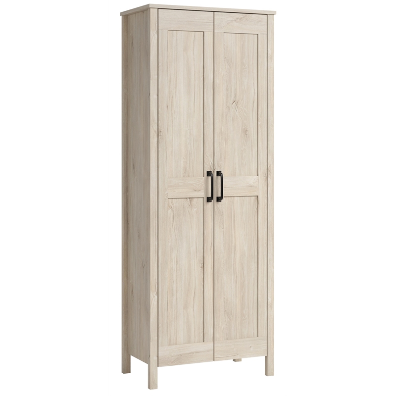 Pemberly Row Engineered Wood 2-Door Storage Cabinet in Chalk Oak