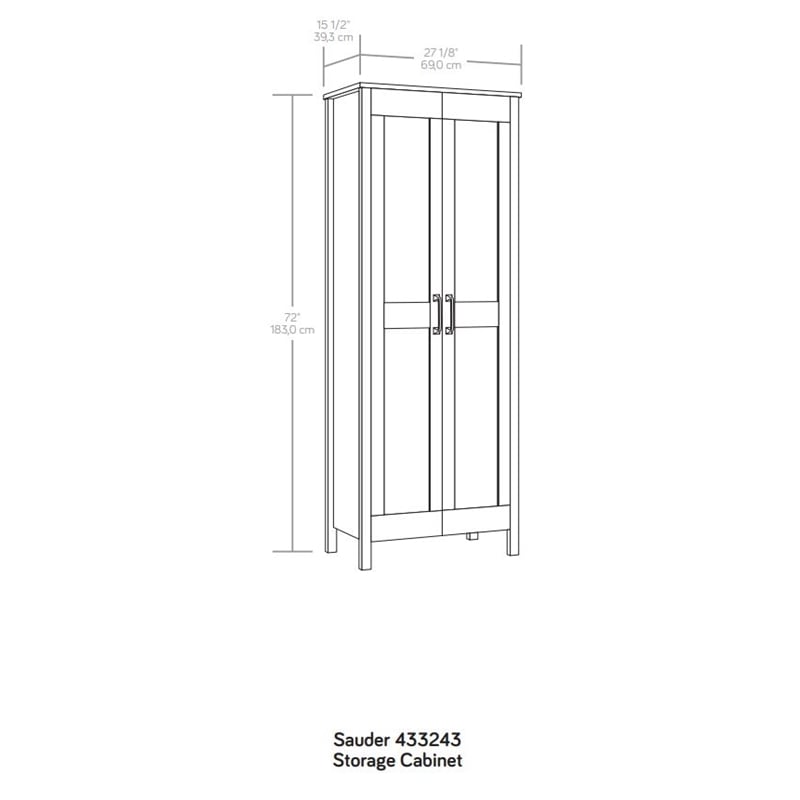Pemberly Row Engineered Wood 2-Door Storage Cabinet in Raven Oak