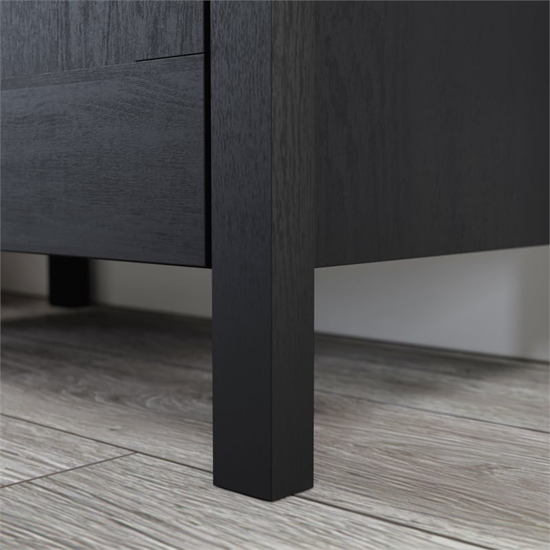 Pemberly Row Engineered Wood 2-Door Storage Cabinet in Raven Oak