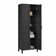 Pemberly Row Engineered Wood 2-Door Storage Cabinet in Raven Oak