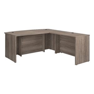 Pemberly Row Engineered Wood 72&quotx36&quot Desk w/ Return Bundle in Hudson Elm/Brown