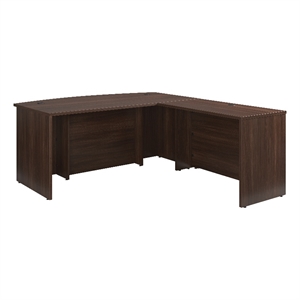 Pemberly Row Engineered Wood 72&quotx36&quot Desk with Return Bundle in Noble Elm/Brown