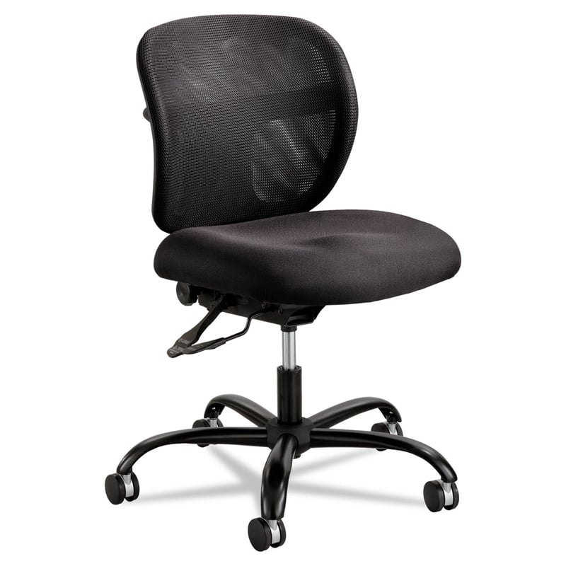 Pemberly Row Contemporary Mesh Big and Tall Office Chair in Black