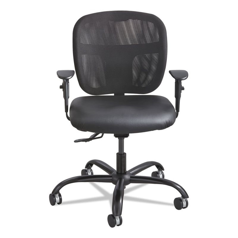 Pemberly Row Contemporary Mesh Big and Tall Office Chair in Black