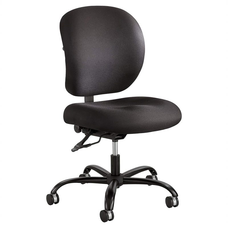 Pemberly Row Contemporary 24/7 Armless Task Office Chair in Black