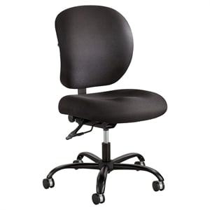 Pemberly Row Contemporary 24/7 Armless Task Office Chair in Black