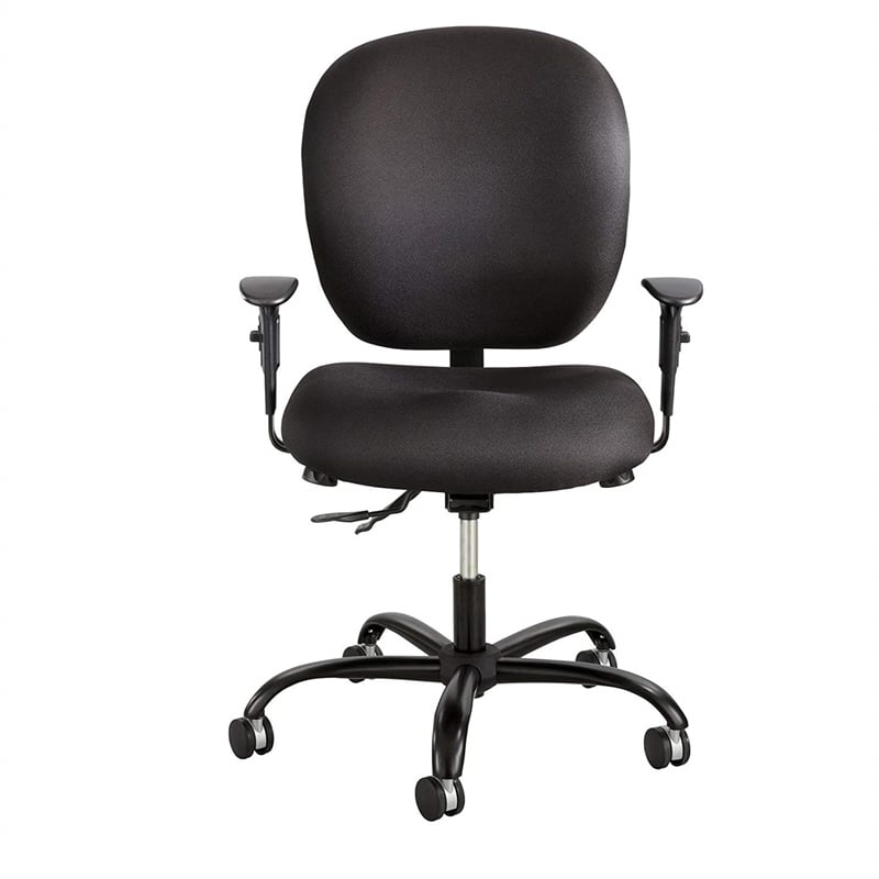 Pemberly Row Contemporary 24/7 Armless Task Office Chair in Black