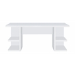 Pemberly Row Modern Wood Writing Desk with Open Shelves in White