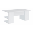 Pemberly Row Modern Wood Writing Desk with Open Shelves in White