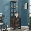 Pemberly Row Contemporary Engineered Wood/Metal File Tower in Barrel Oak
