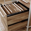 Pemberly Row Engineered Wood/Metal Desk in Kiln Acacia/Brown