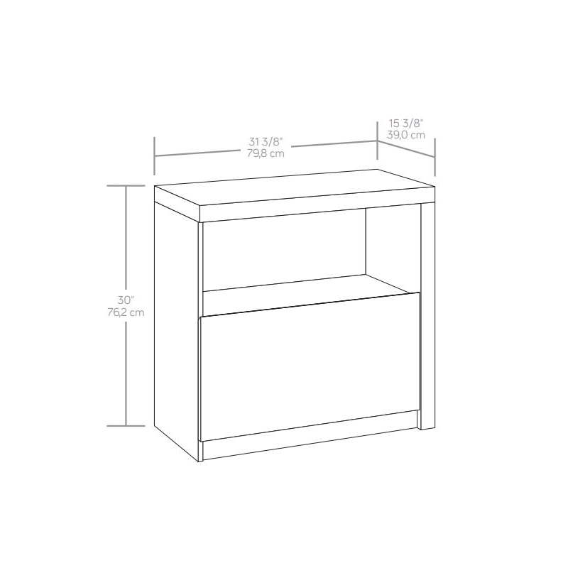 Pemberly Row Contemporary Engineered Wood Lateral File in Pearl Oak