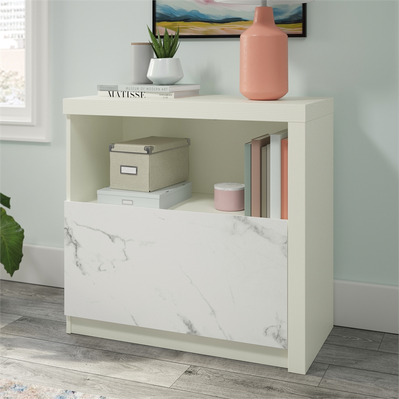 Pemberly Row Contemporary Engineered Wood Lateral File in Pearl Oak