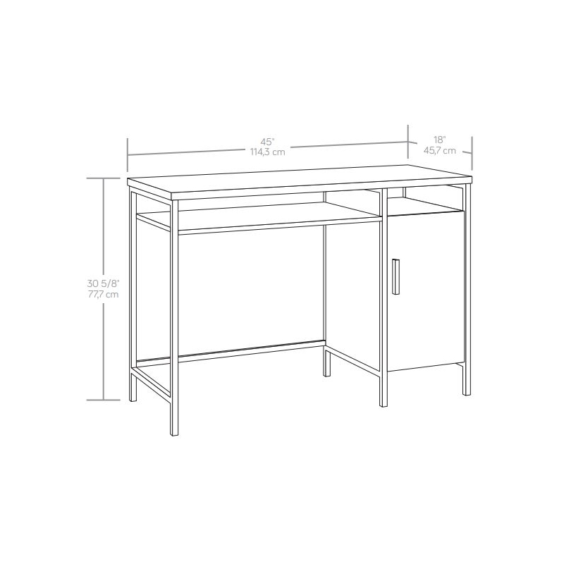 Pemberly Row Contemporary Engineered Wood and Metal Desk in Rich Walnut