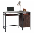 Pemberly Row Contemporary Engineered Wood and Metal Desk in Rich Walnut